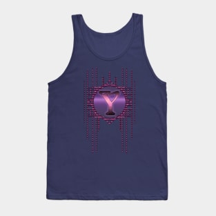 Purply letter Y Vintage Burlesque Glamour Monogram Tank Top